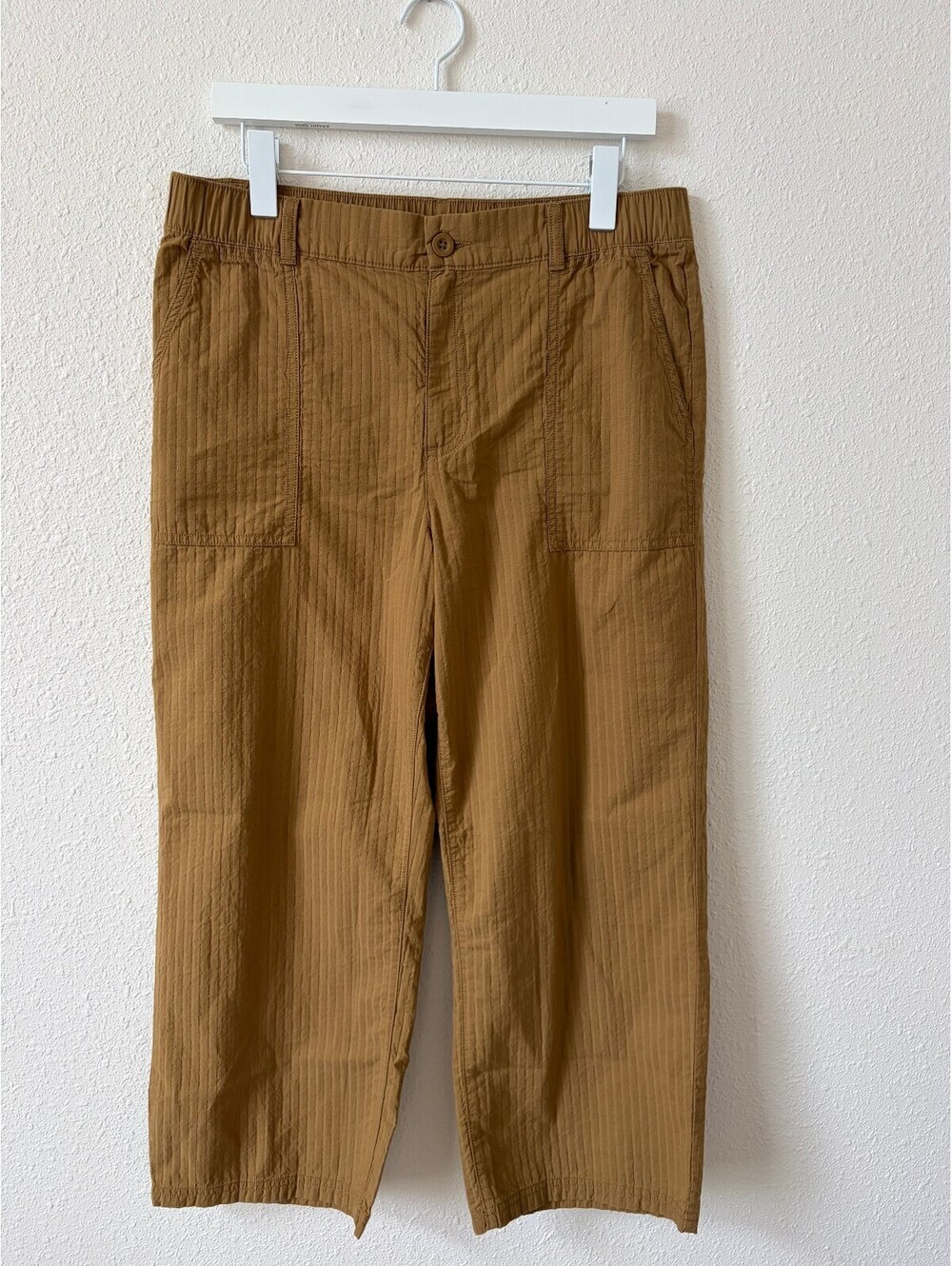 Eddie Bauer Lyocell Cotton Cropped Utility Pant Brown Yellow Size 10 Outdoors